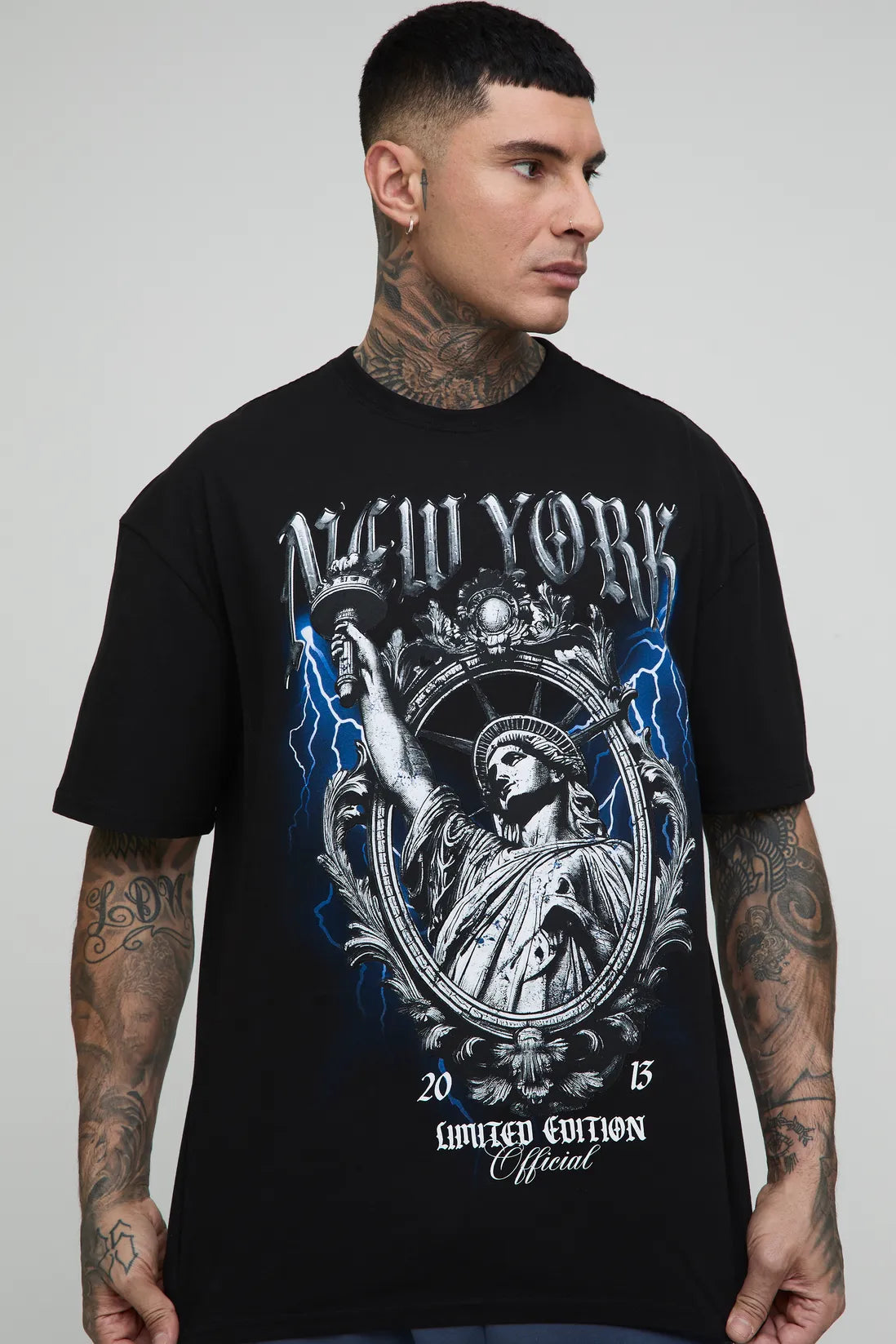 Tall Oversized Large Scale New York Renaissance Print T-Shirt
