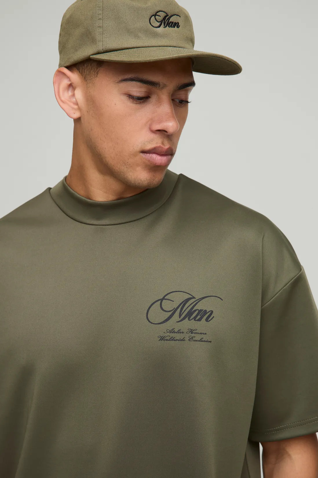 Oversized Extended Neck Man Scuba T-Shirt