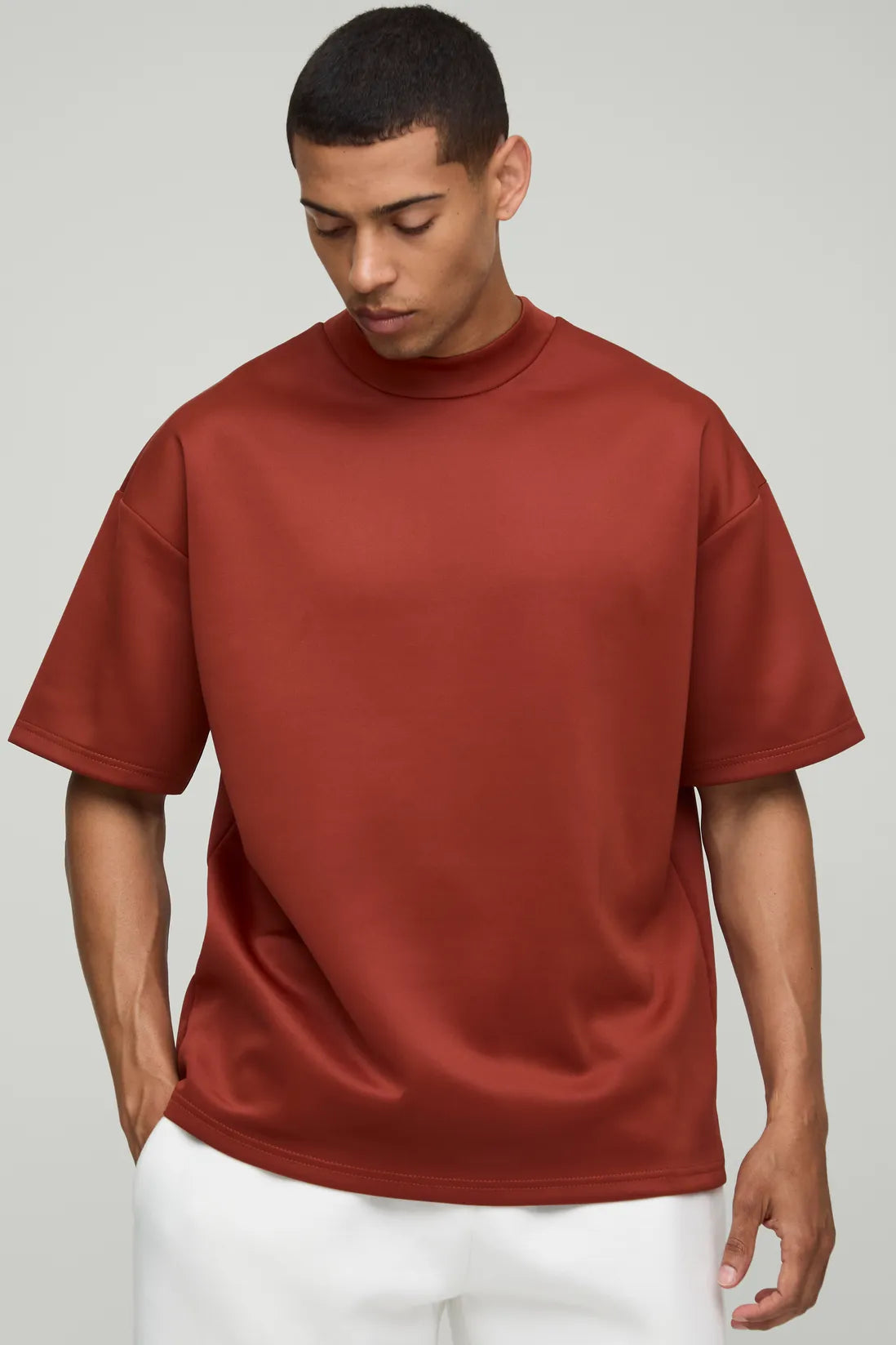 Oversized Extended Neck Scuba T-Shirt
