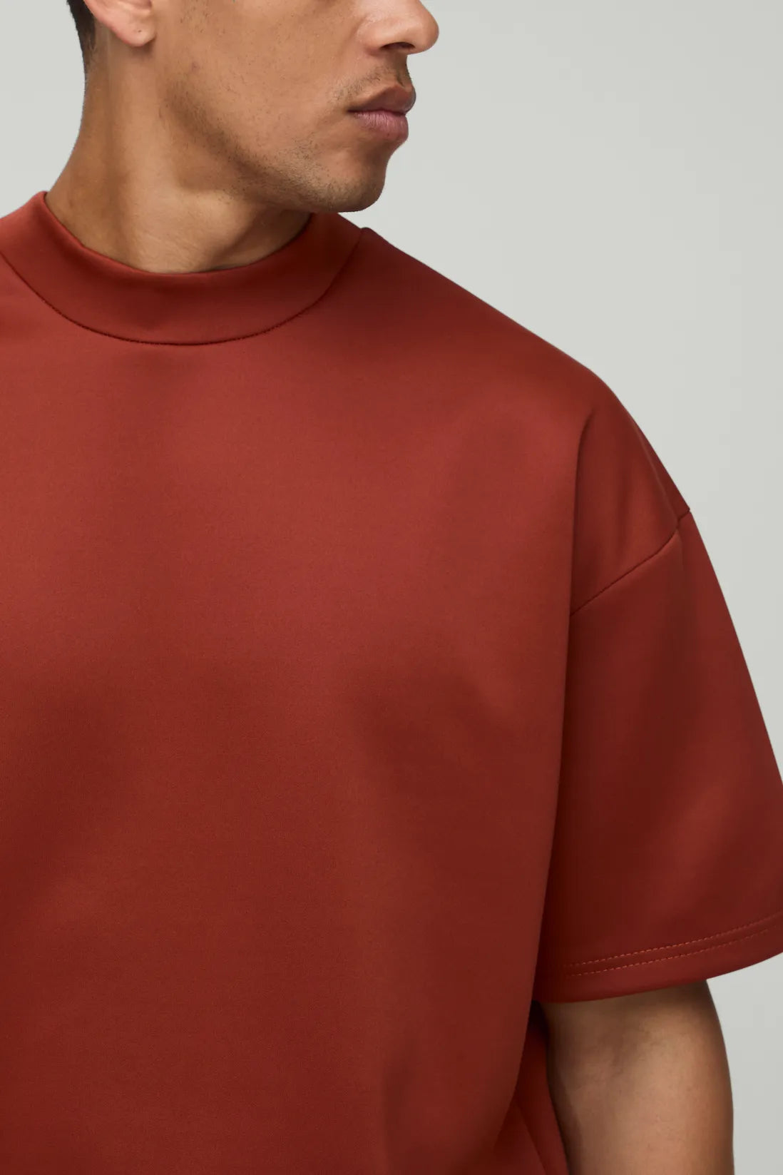 Oversized Extended Neck Scuba T-Shirt