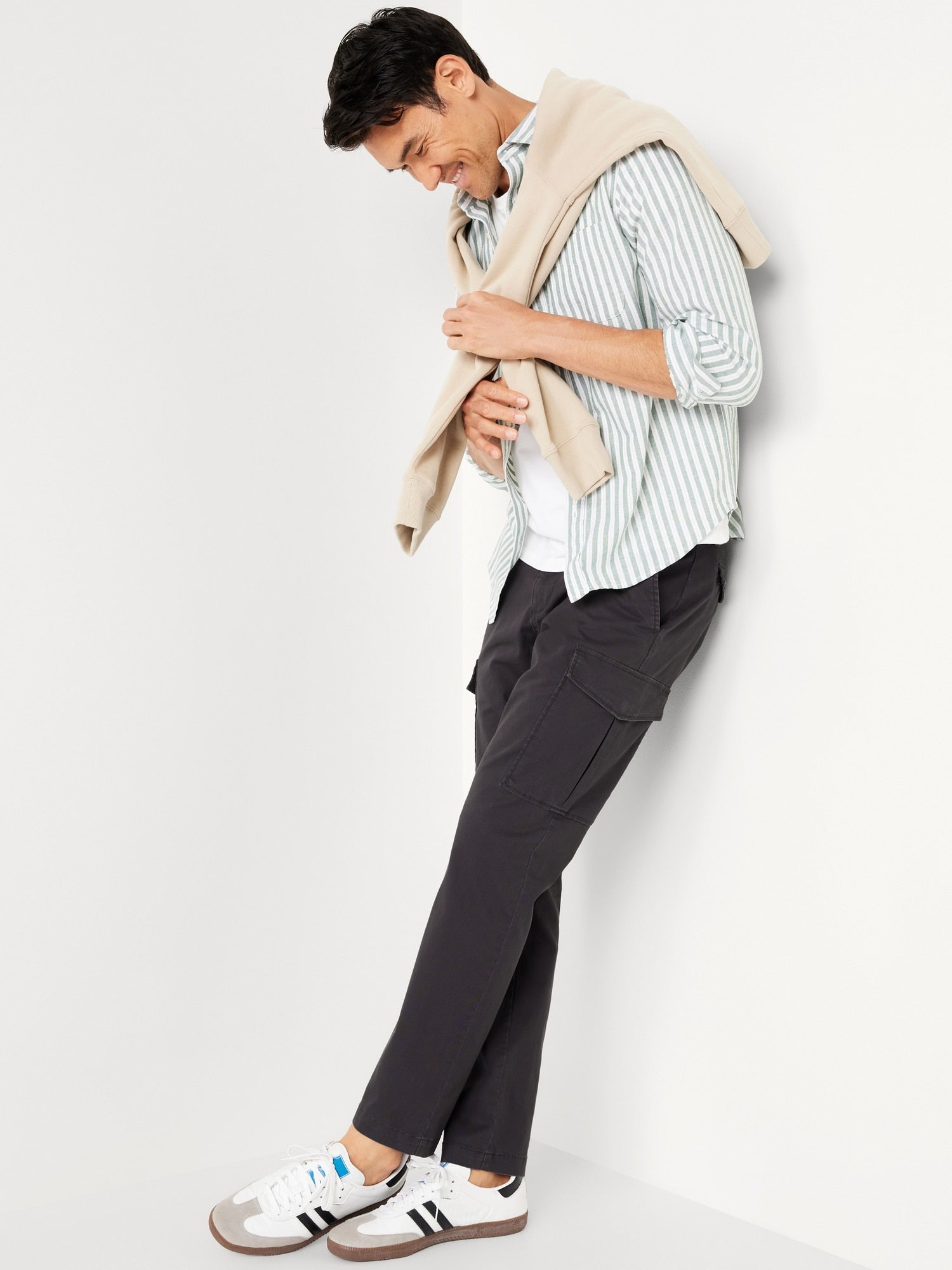 Chinos Straight Refined Tailored Cargo Pants