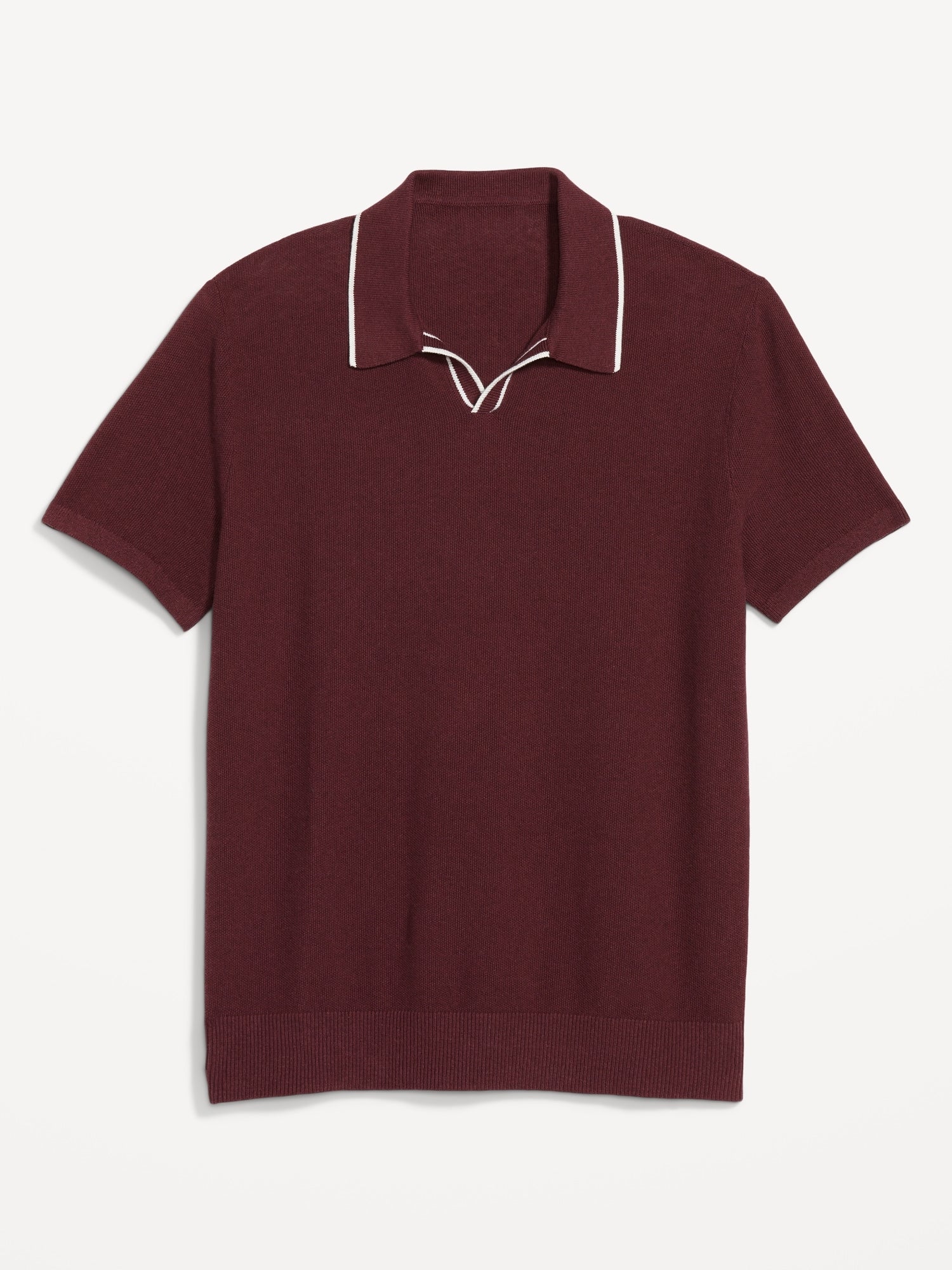 Tipped Collar Polo Sweater