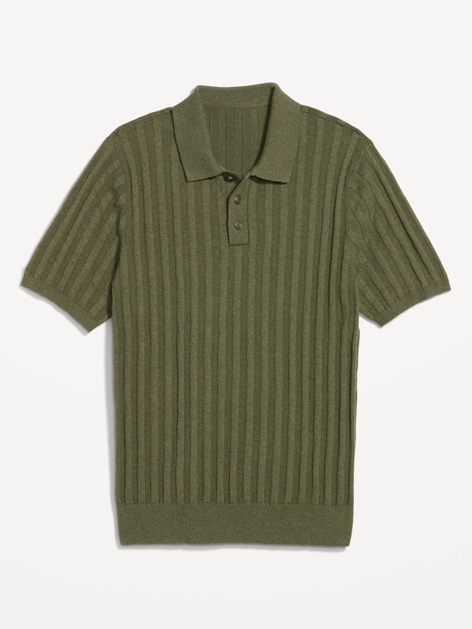 Ribbed Polo Sweater