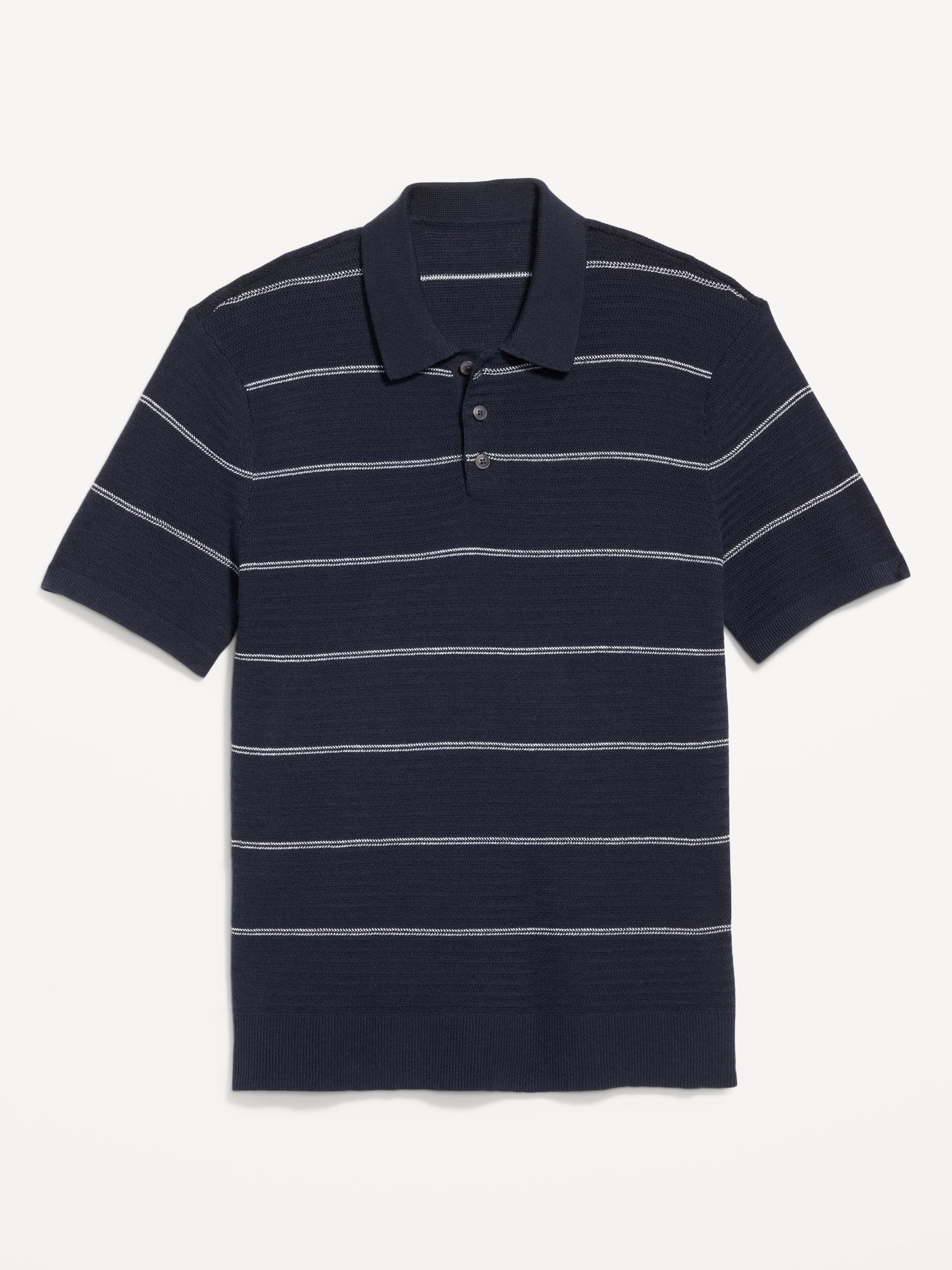 Short-Sleeve Striped Polo Sweaters