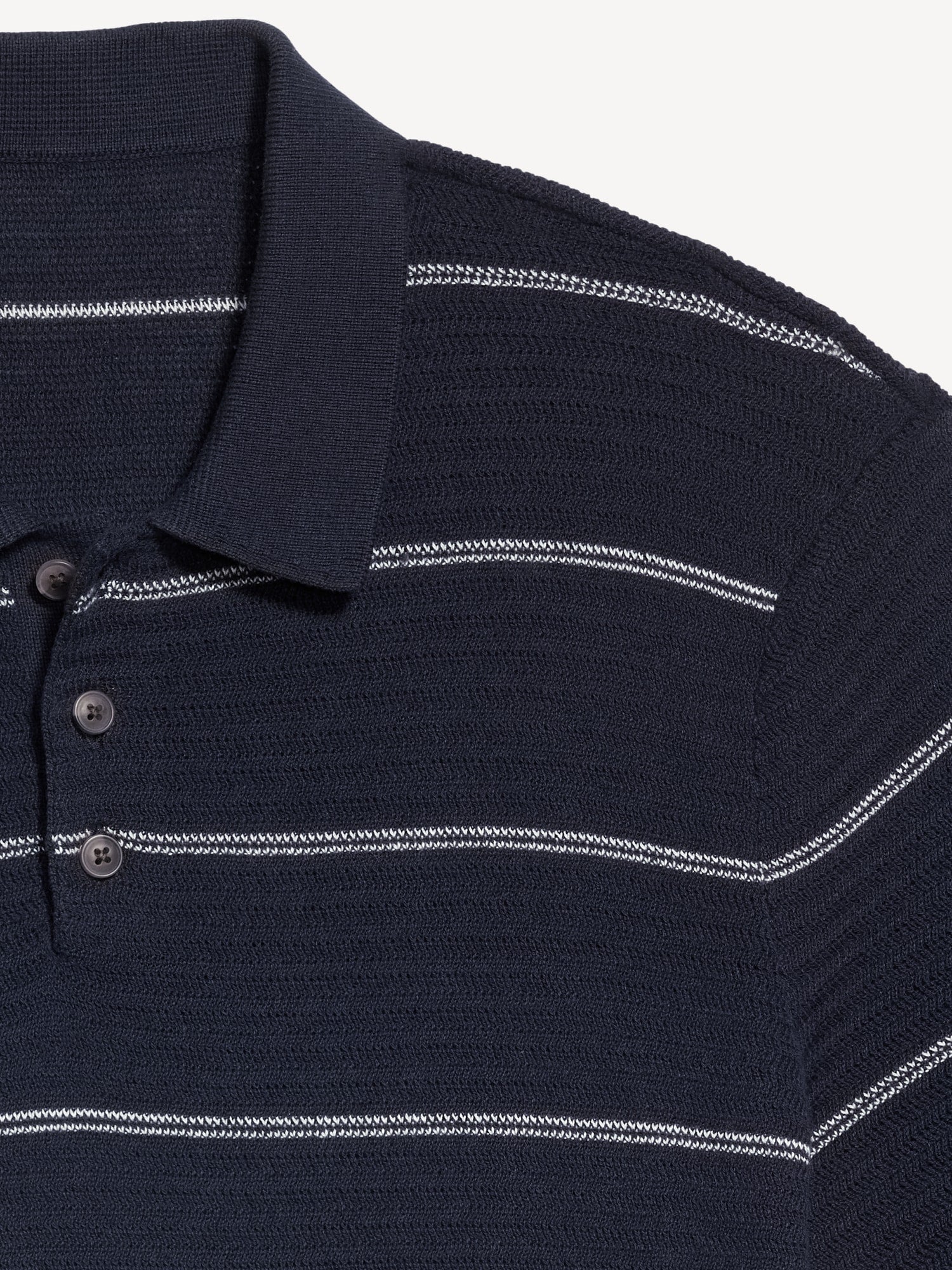 Short-Sleeve Striped Polo Sweaters