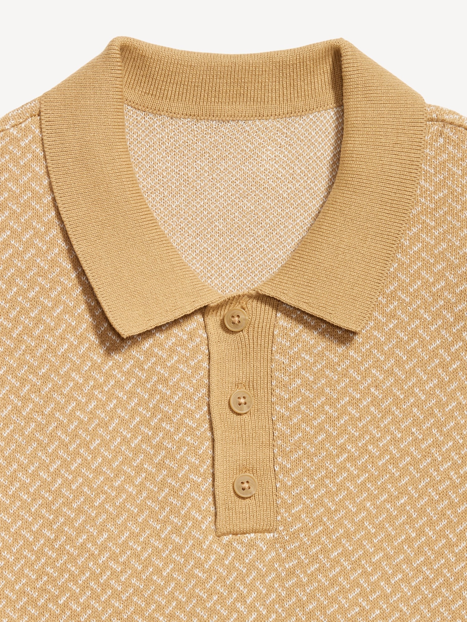 Short-Sleeve Herringbone Polo Sweaters
