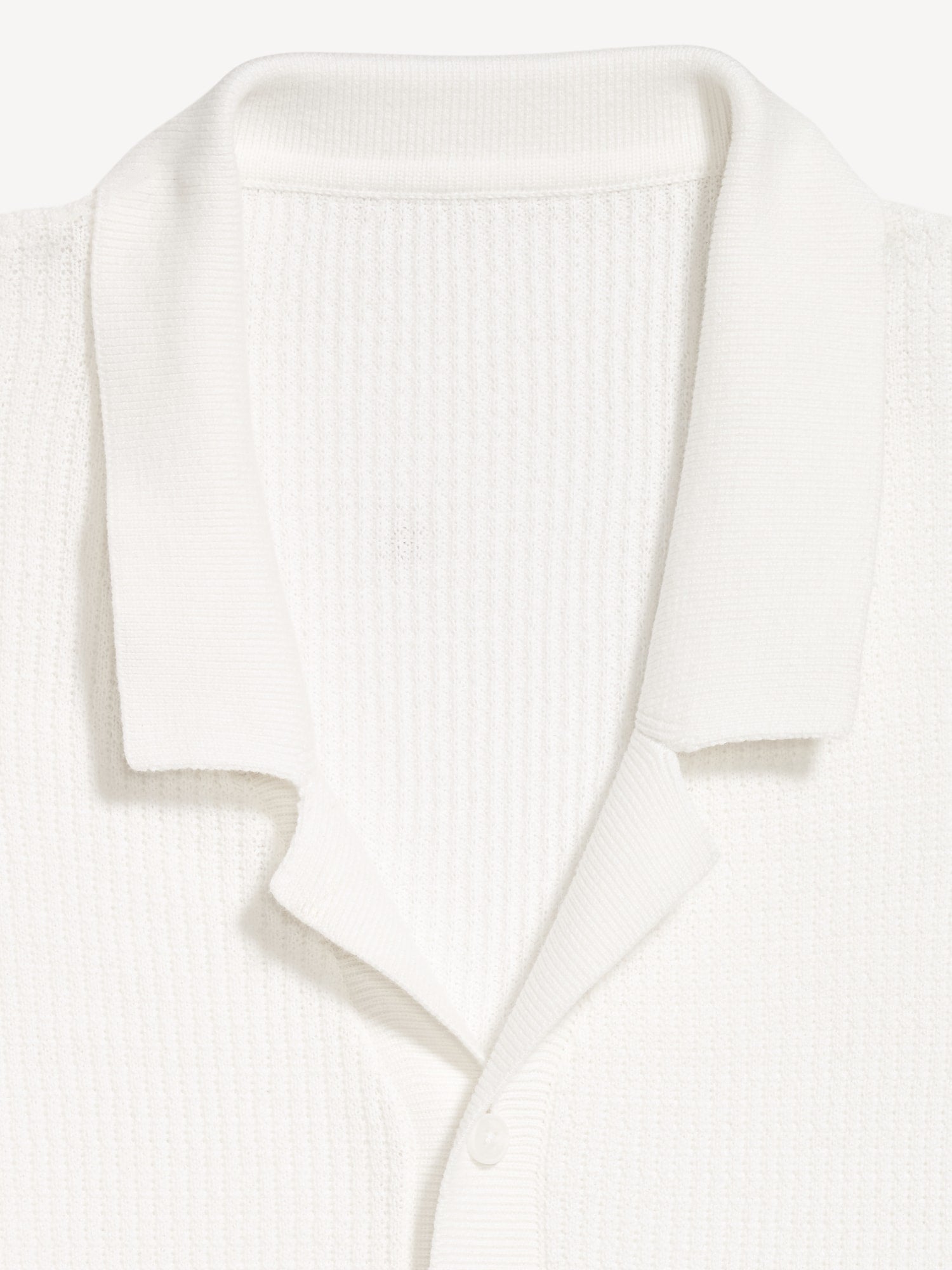 Short-Sleeve Button-Front Sweater Shirt