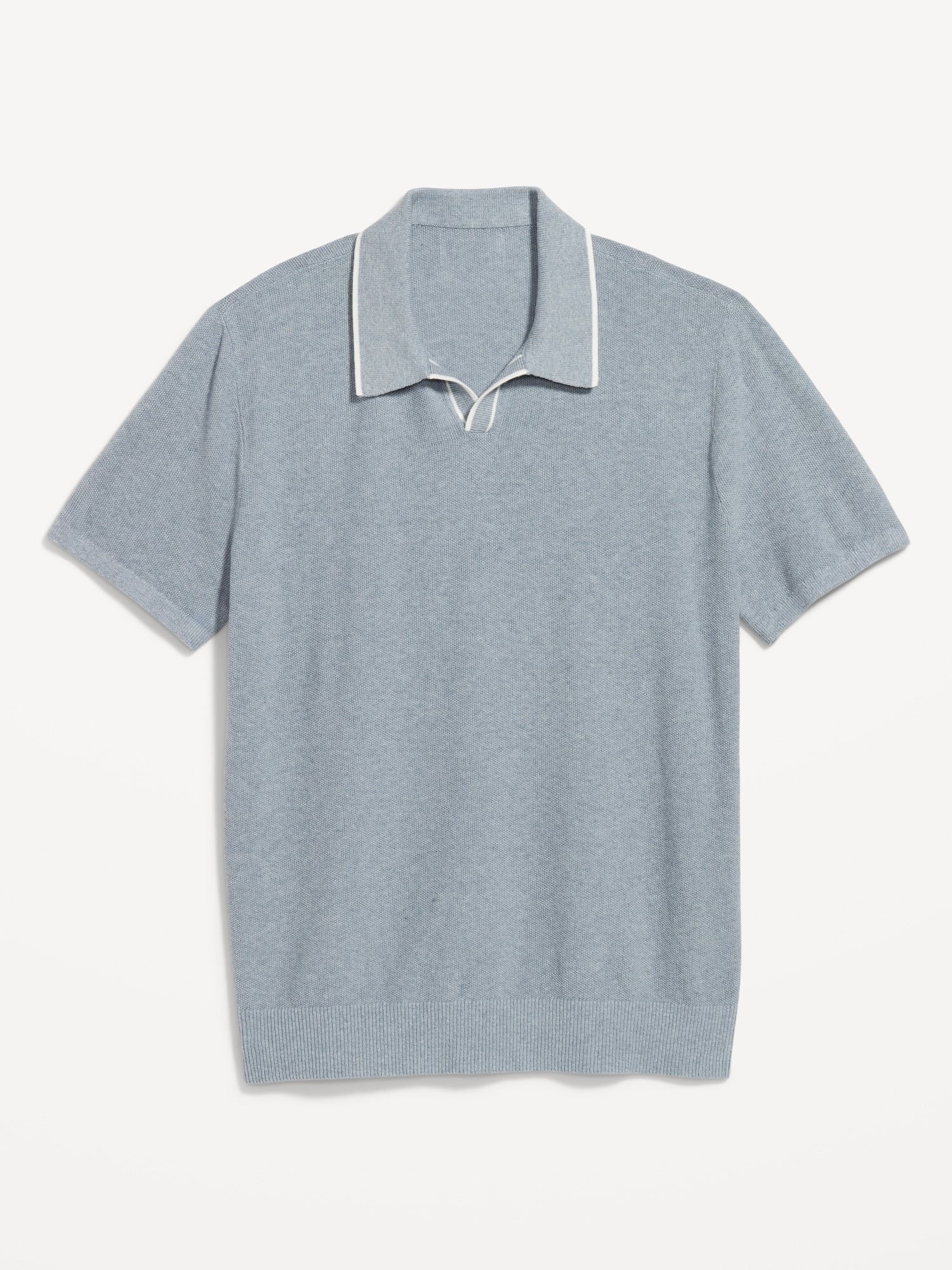 Tipped Collar Polo Sweater