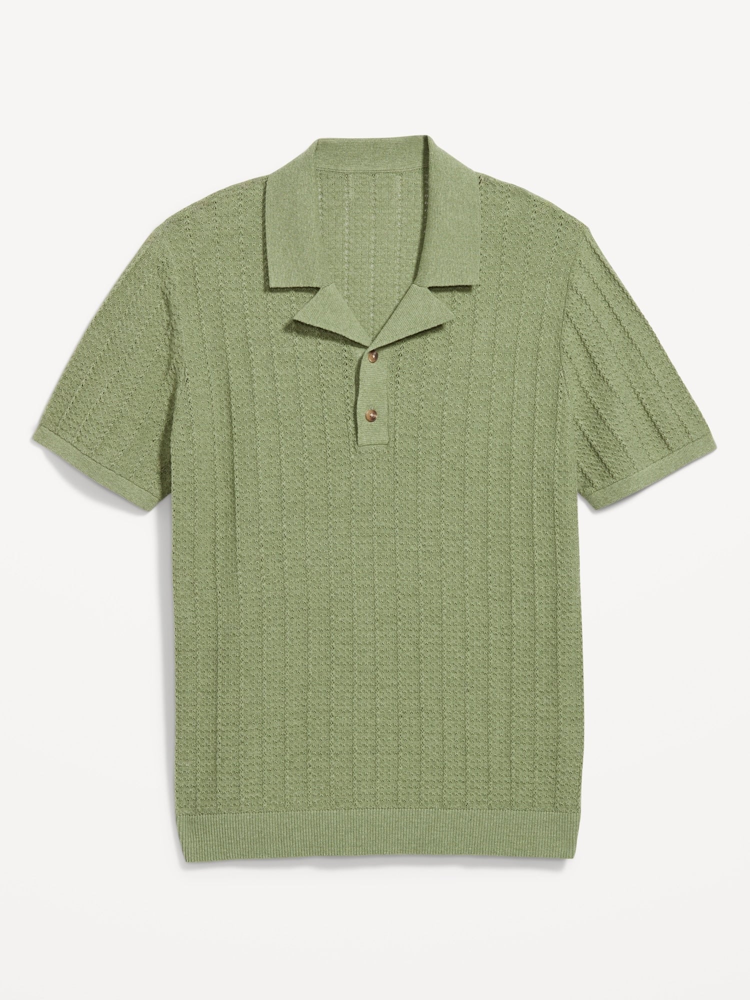 Short-Sleeve Pointelle-Knit Polo Sweaters