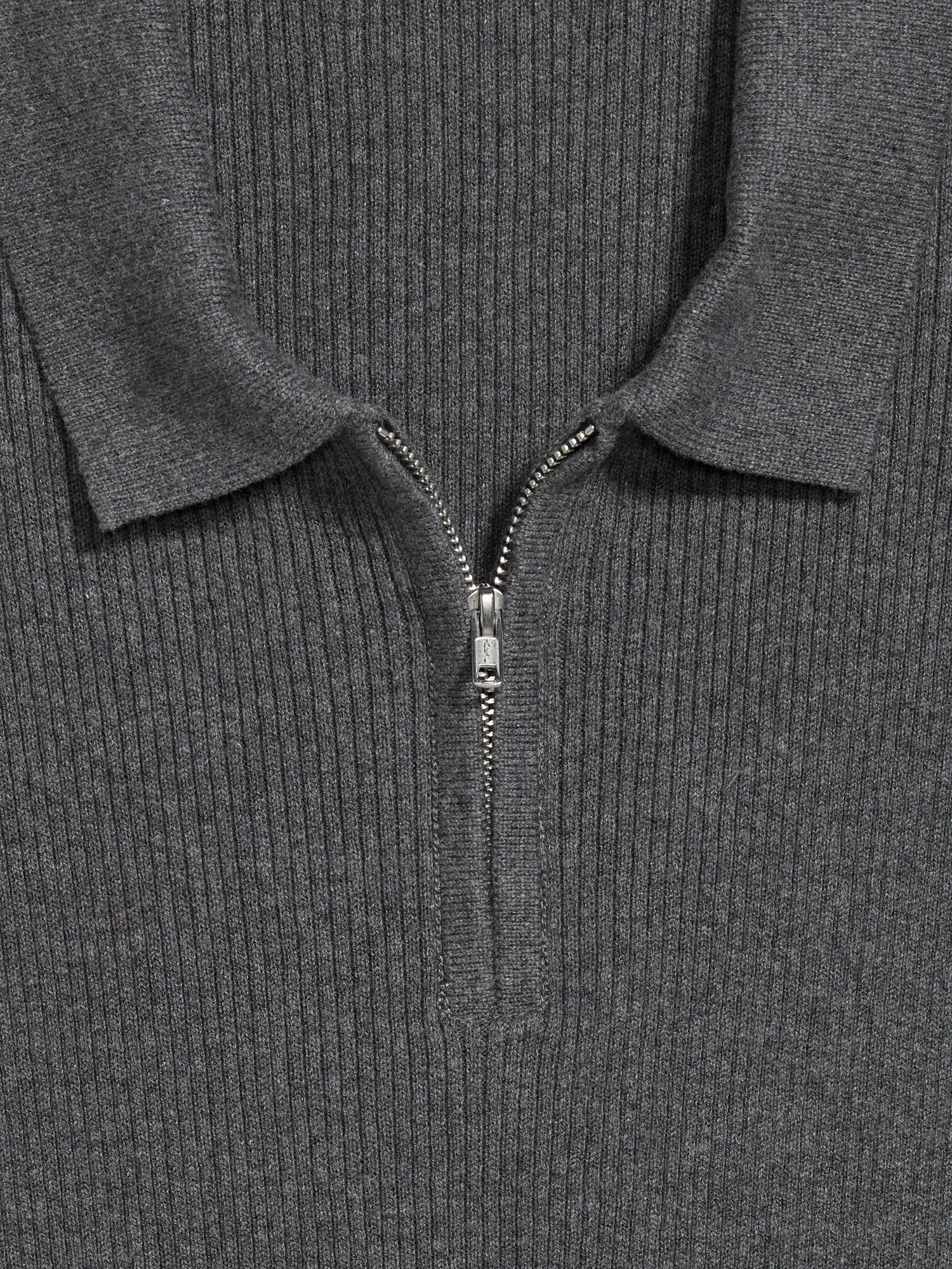 Short-Sleeve Sweater-Knit Polo charcoal