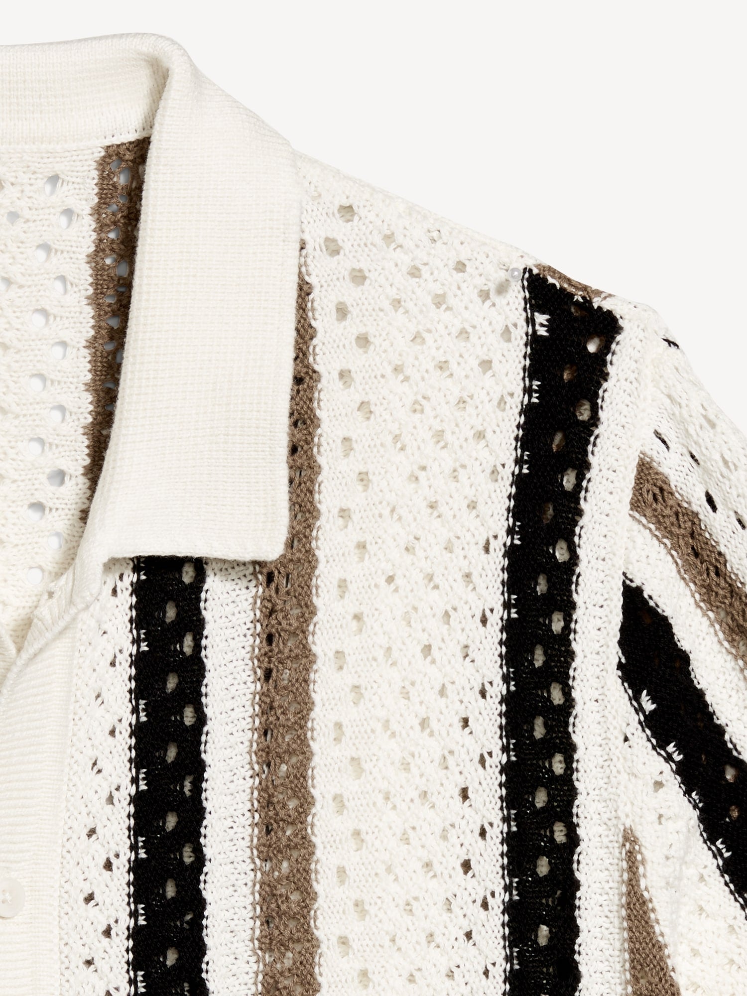 Open-Stitch Sweater Shirt