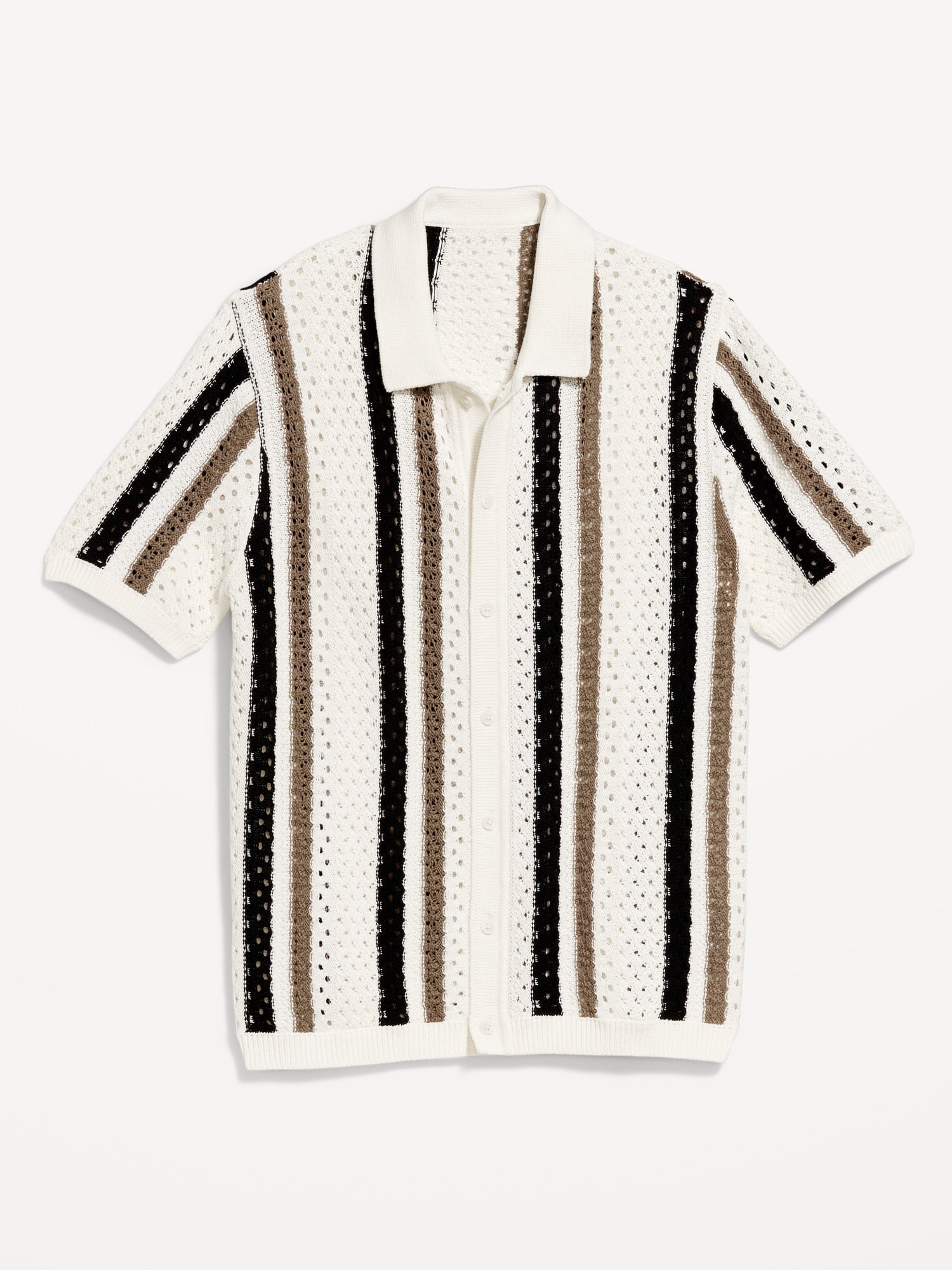 Open-Stitch Sweater Shirt