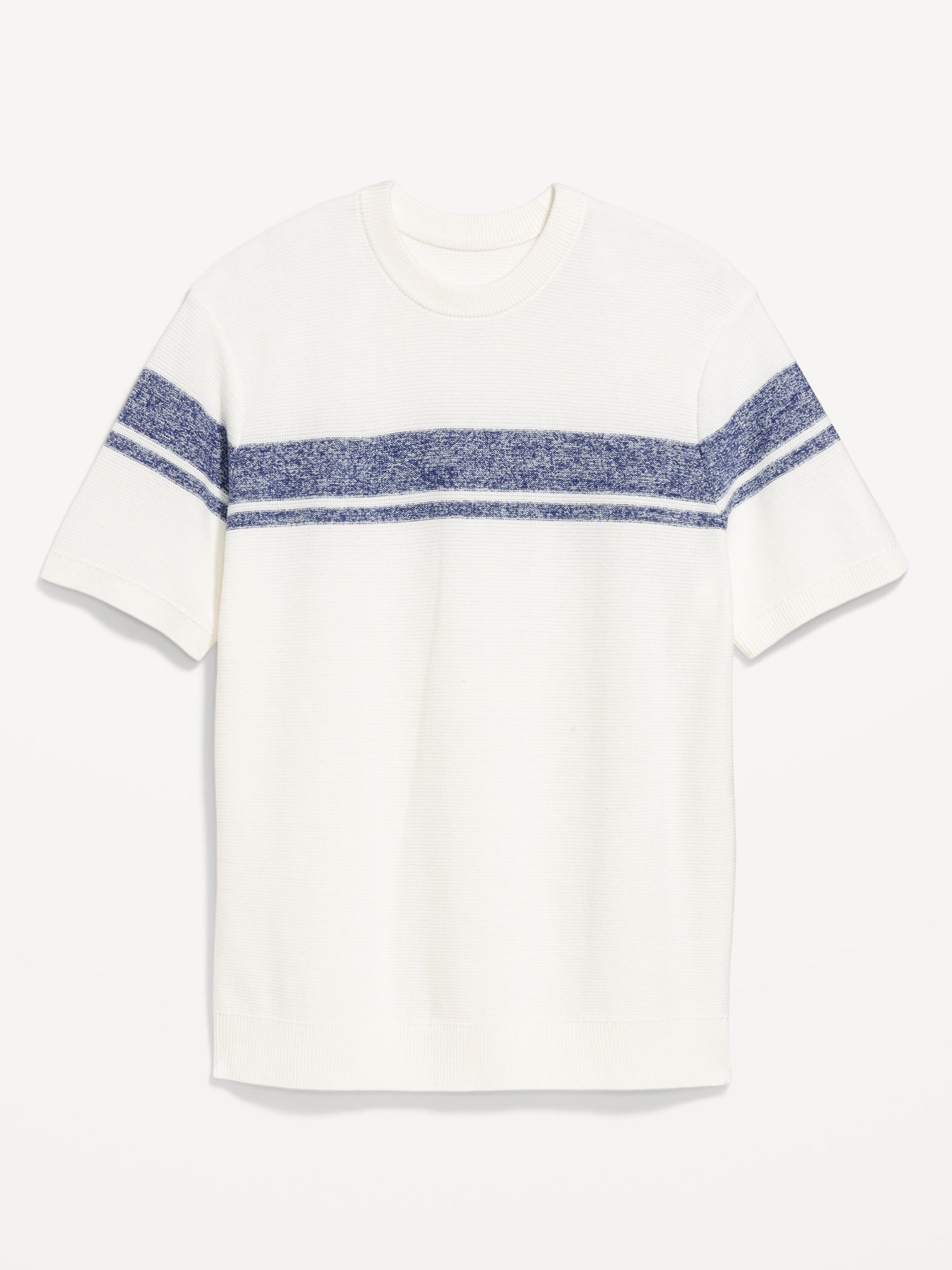 Short-Sleeve Striped Sweater