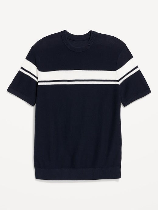 Short-Sleeve Striped Sweater