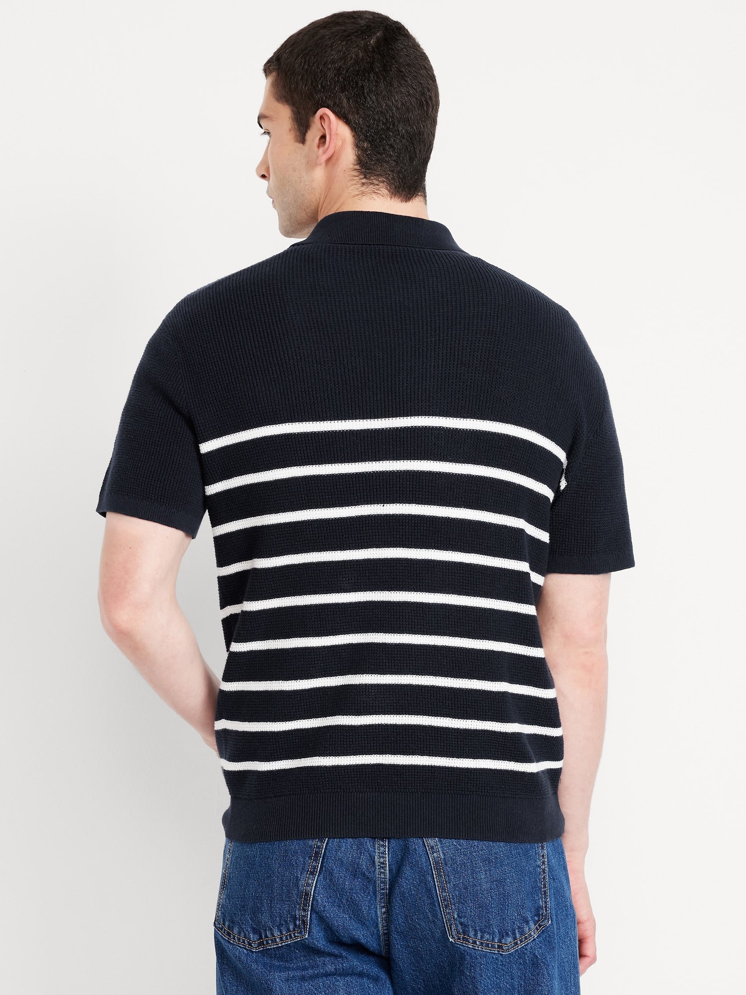 Short-Sleeve Sweater-Knit Polo