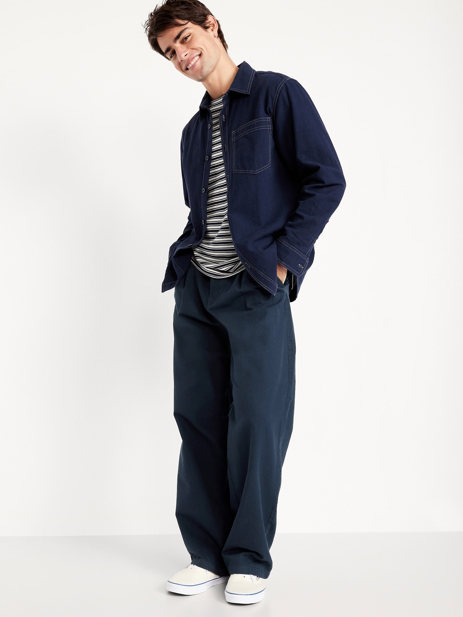 Baggy Pleated Chino Pants