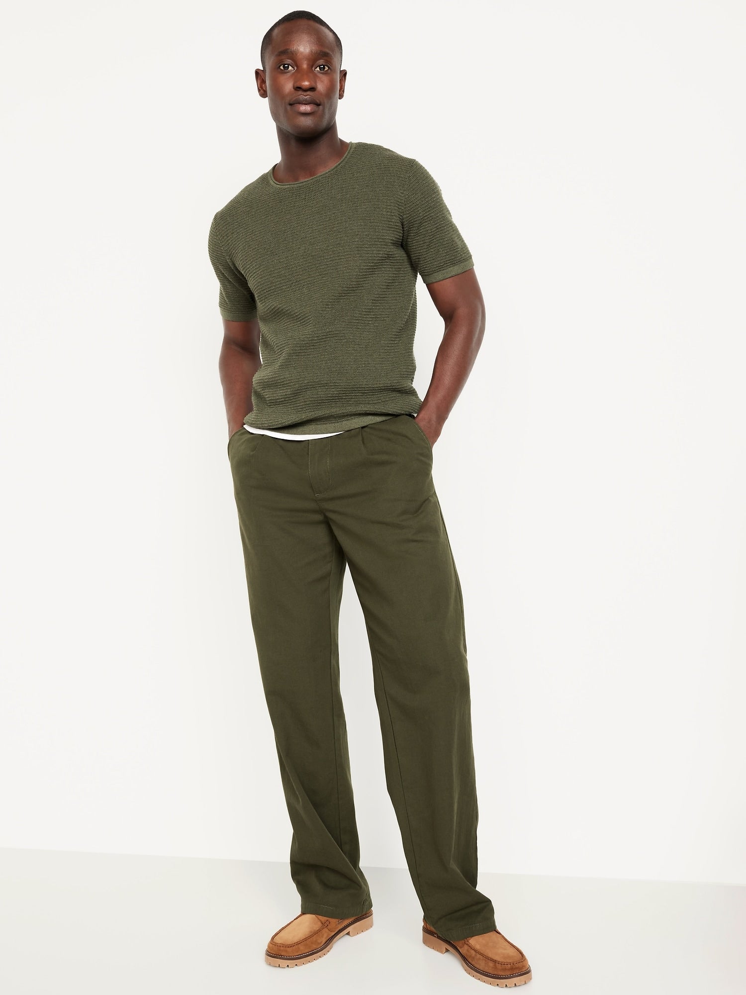 Baggy Pleated Chino Pants