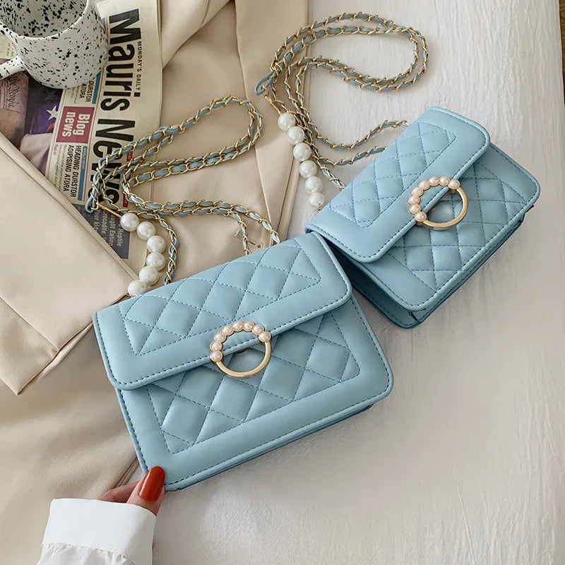 Women Rhomboid Embroidery Shoulder Bag