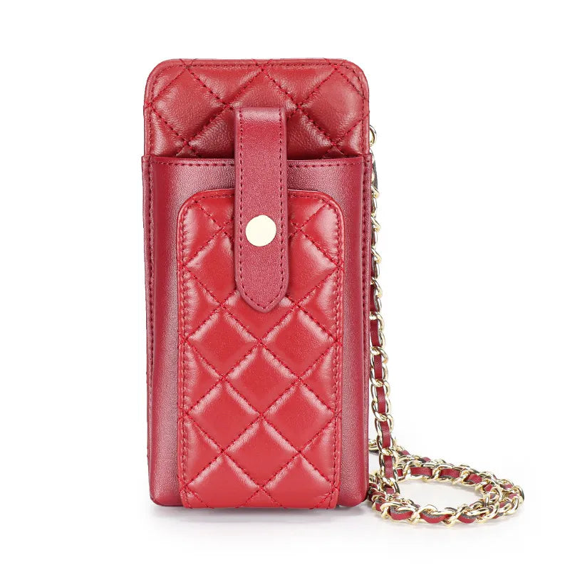 Wholesale Women Fashion Rhombic Leather Rectangular Chain Mini Crossbody Bag