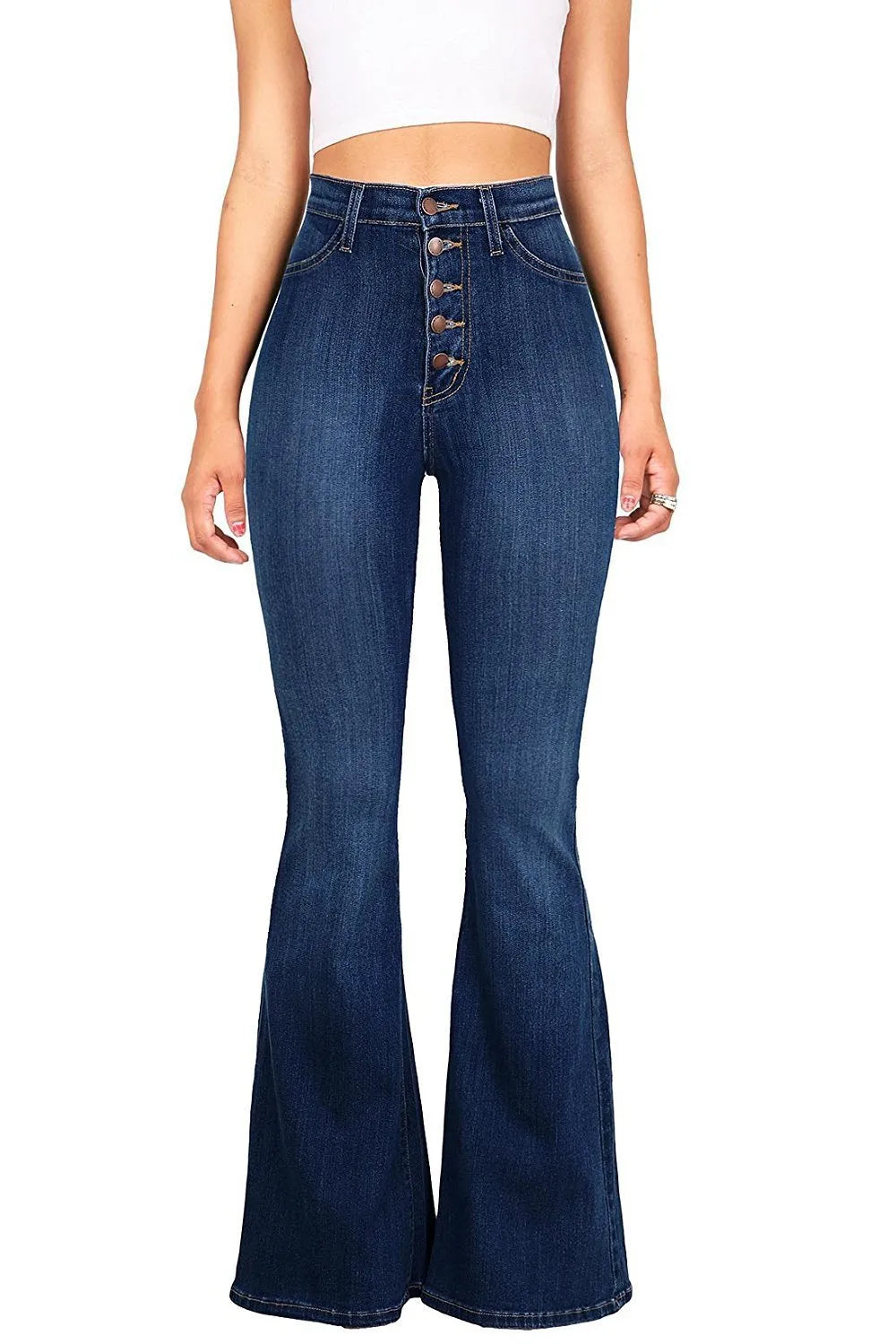 High Waist Slim Flared Jeans