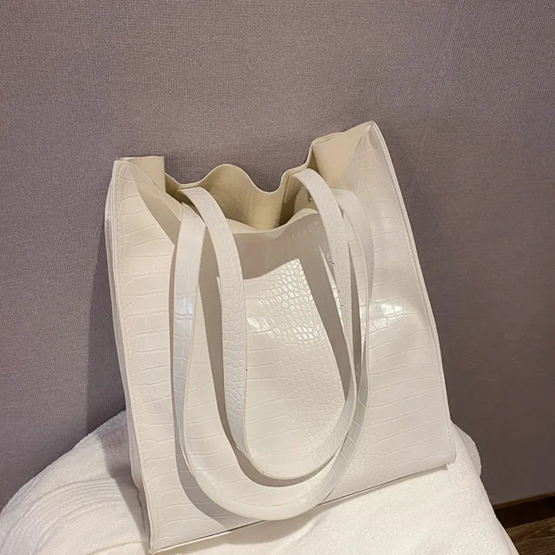 Crocodile Pattern Large Capacity PU Shoulder Bag