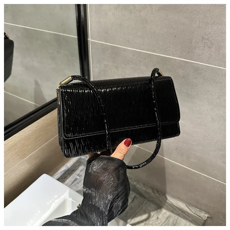 Simple Stone Pattern Flip-On Underarm Messenger Bag