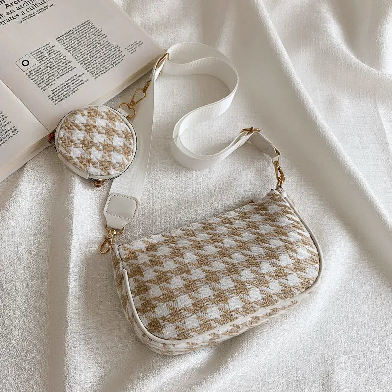 Color Blocking Large Capacity Hobo Shoulder Handle Bag