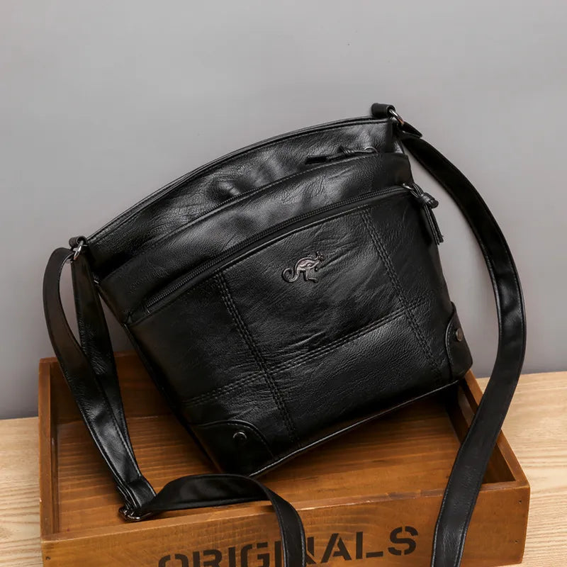Solid Color Large Capacity Shoulder Handle Tote Bag