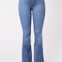 High Waist Slim Flared Jeans