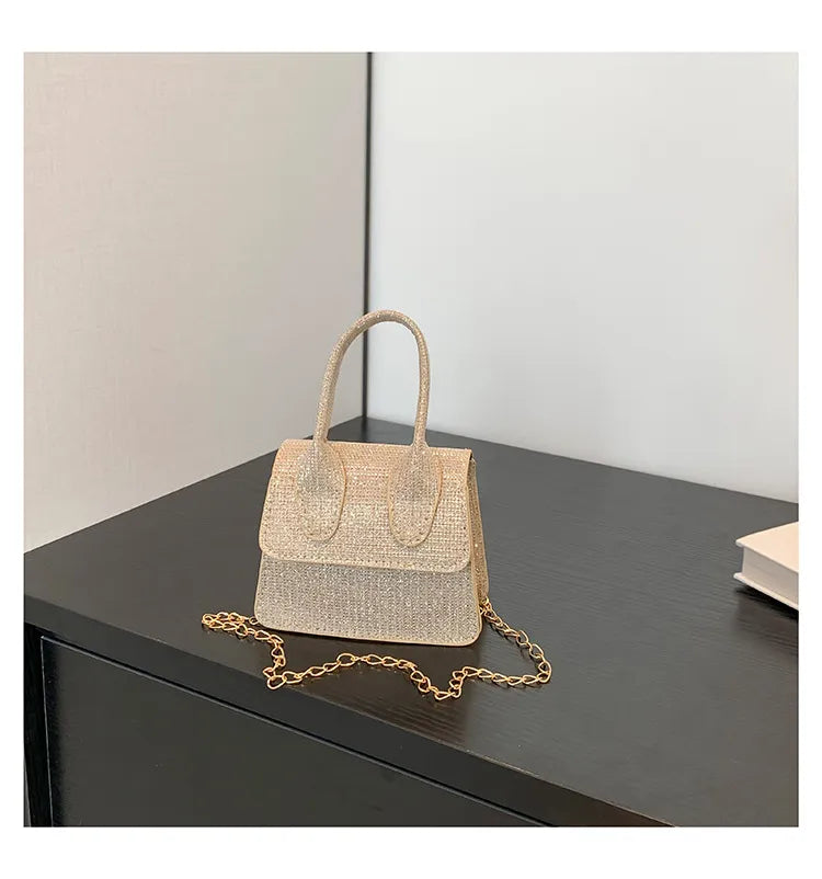 Fashion Solid Color Chain Mini Crossbody Bag