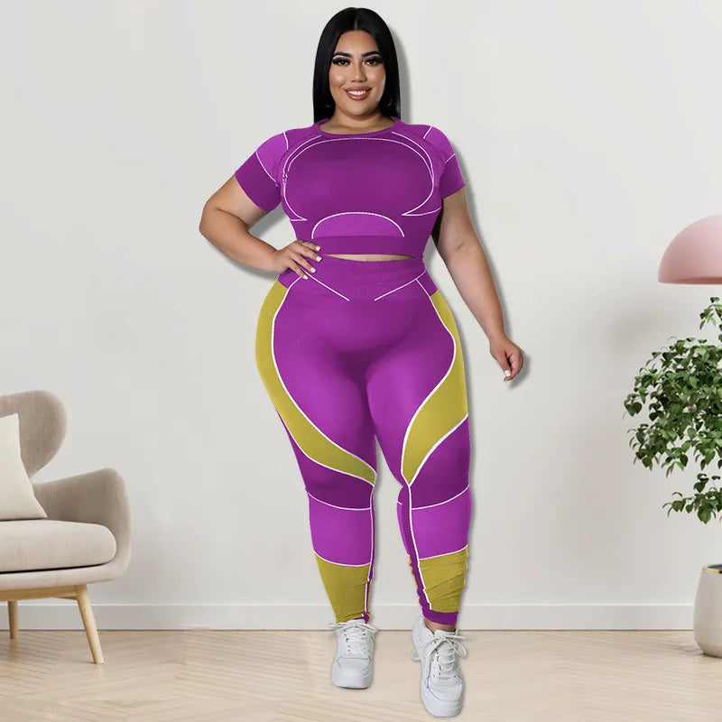 Women Sports Navel Tight Yoga Short Top And Pants Two Pieces Suit