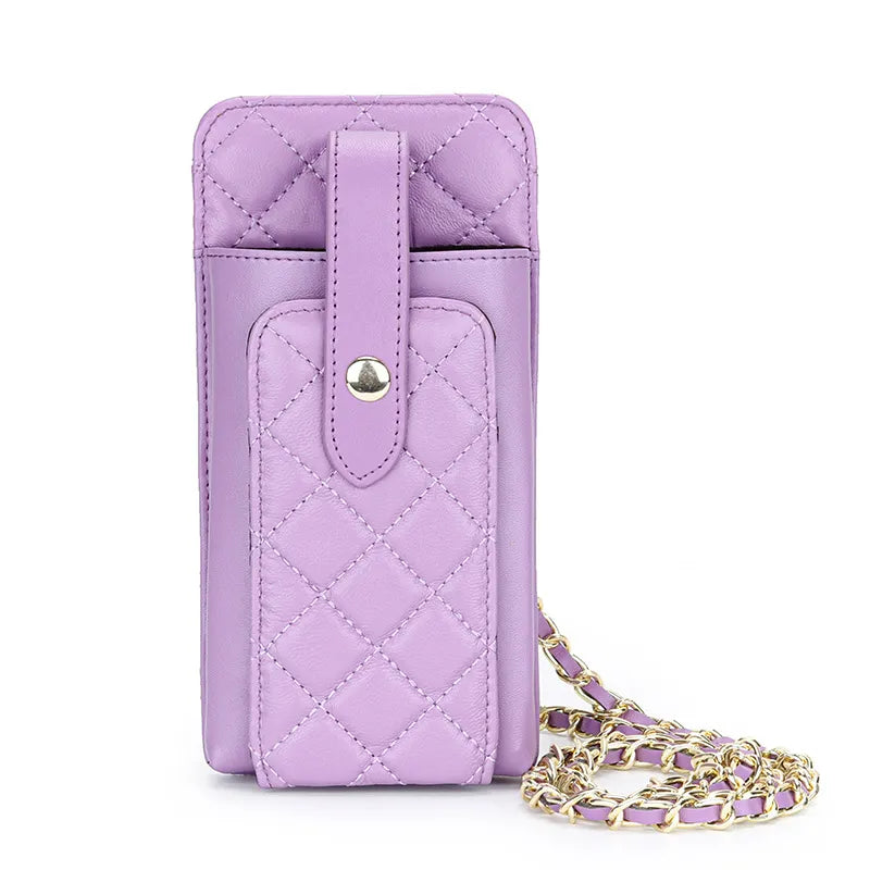 Wholesale Women Fashion Rhombic Leather Rectangular Chain Mini Crossbody Bag