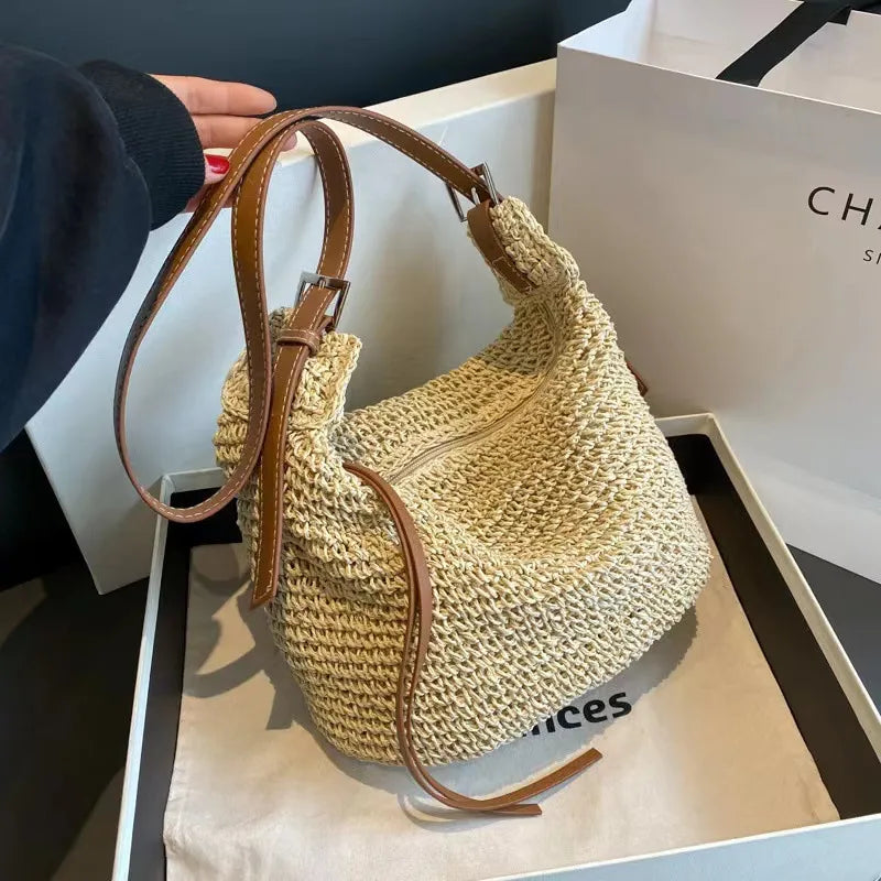 Bohemian Casual Large Woven Shoulder Bag