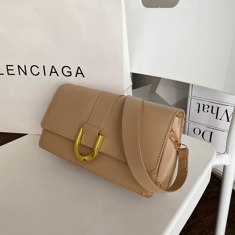 Solid Color Large Capacity Shoulder Handle Tote Bag