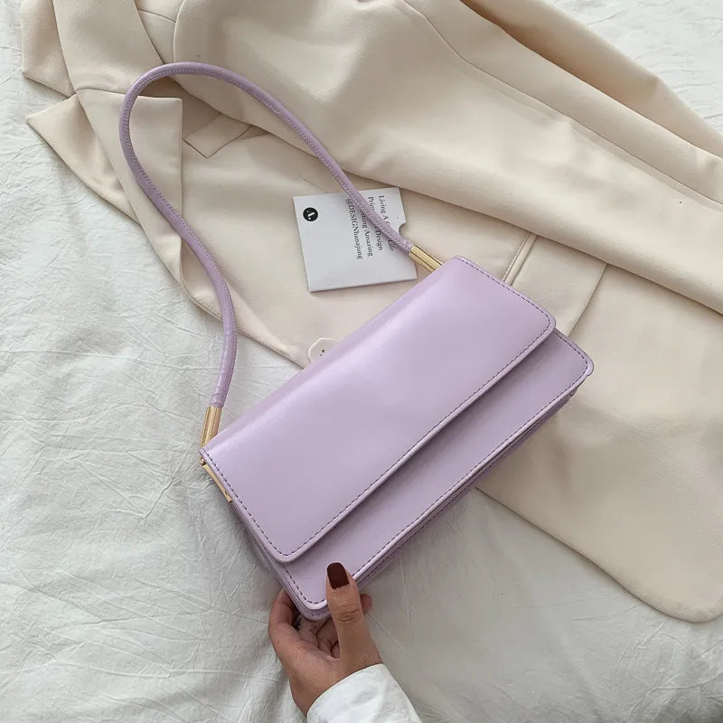 Solid Color Shoulder Underarm Bag