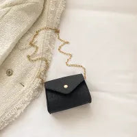 Women Fashion Simple Felt Mini Square Flap Chain Crossbody Bag