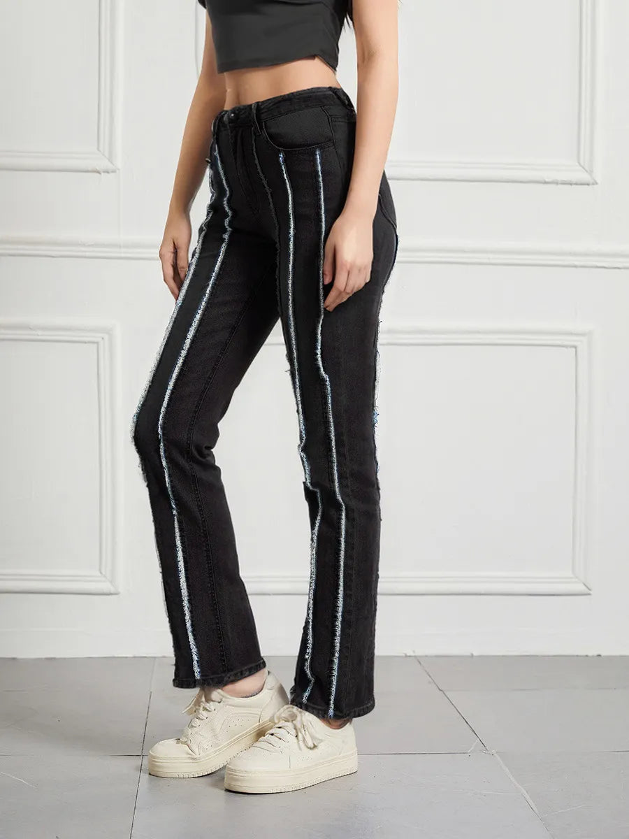 High Waist Stretch Stitching Jeans