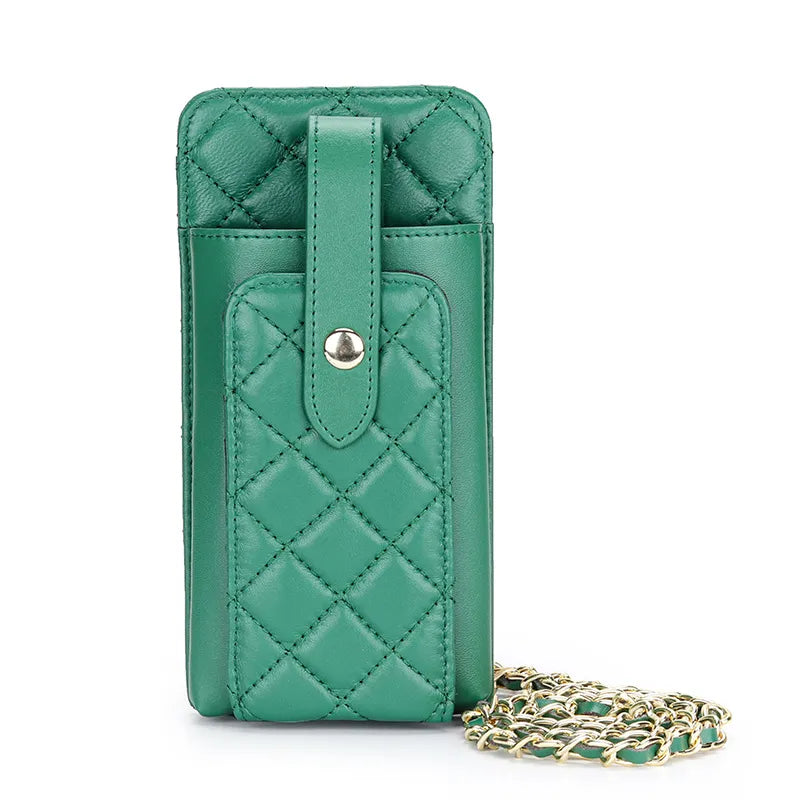 Wholesale Women Fashion Rhombic Leather Rectangular Chain Mini Crossbody Bag
