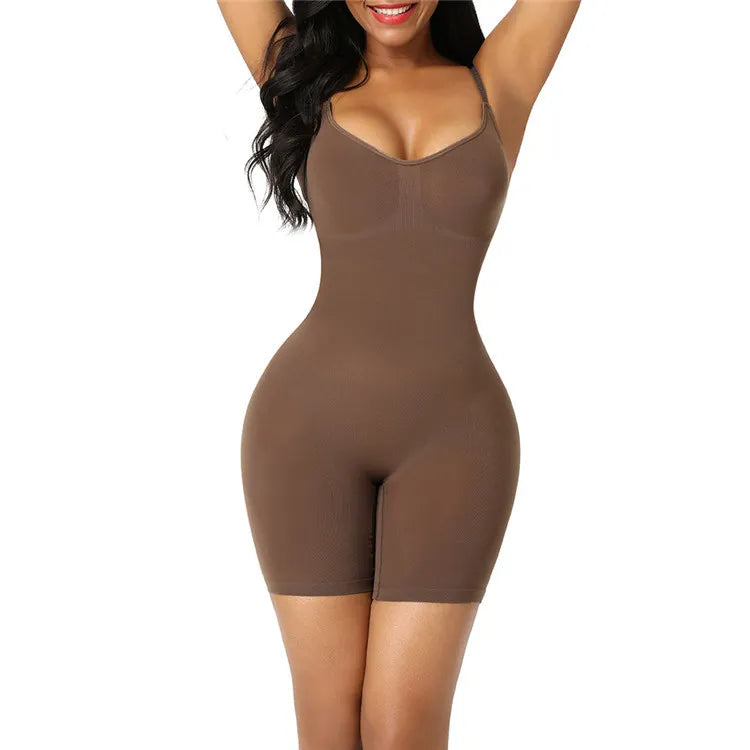 Women Basic High Waist Breathable Solid Color Hip-Lifting Shorts One-Piece Shaper