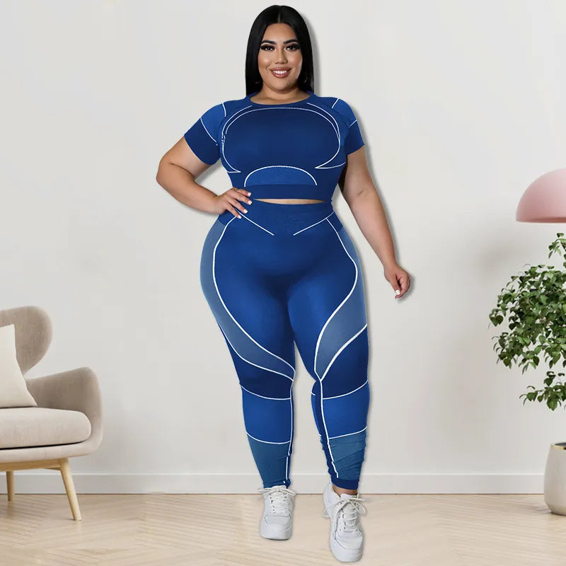 Women Sports Navel Tight Yoga Short Top And Pants Two Pieces Suit