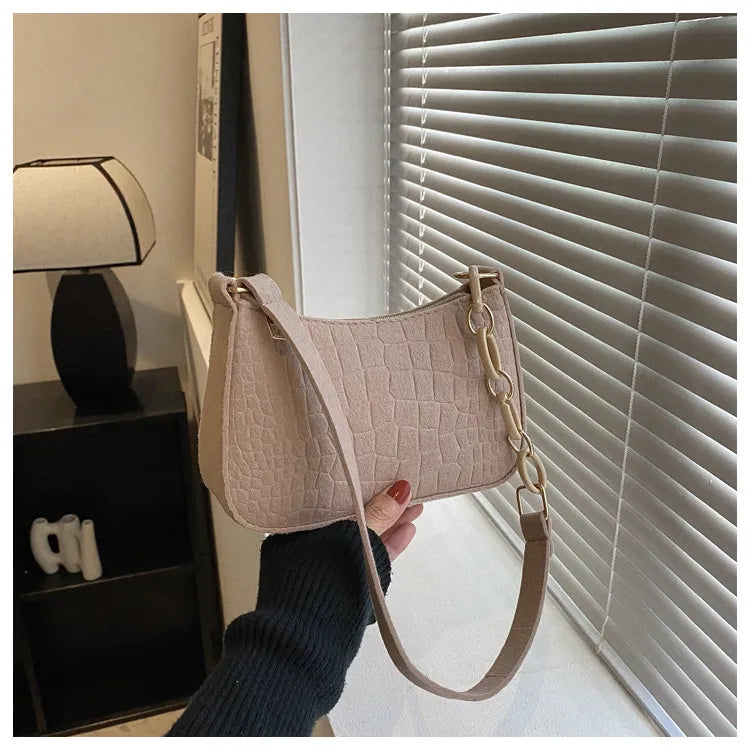 Fashion Casual Rhombic Nylon Square Zipper Shoulder Bag