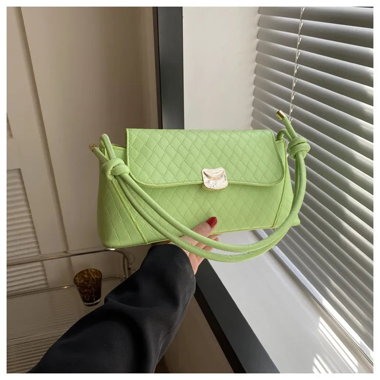 Rhomboid Flap-On PU Shoulder Underarm Bag