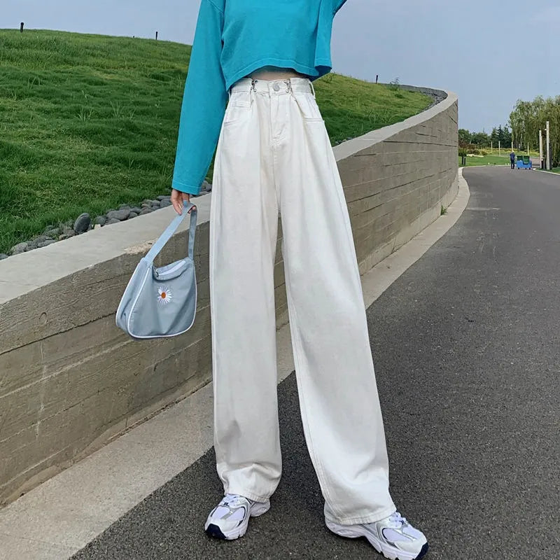 Casual High Waist Straight Jeans
