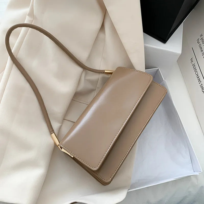 Solid Color Shoulder Underarm Bag