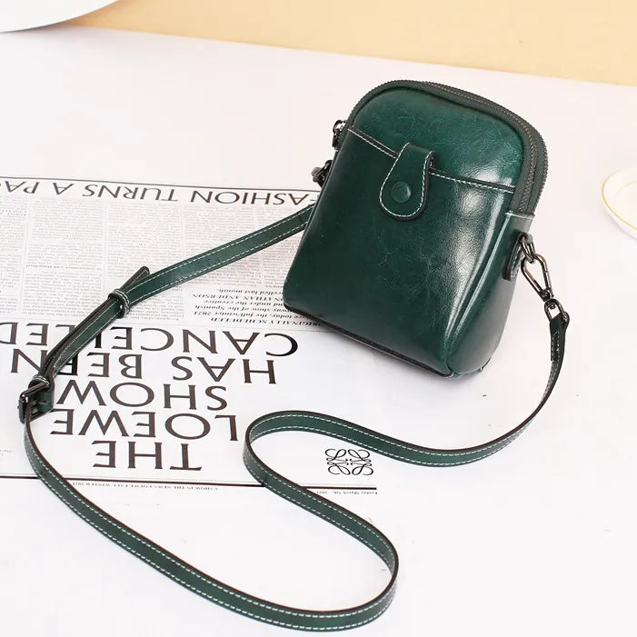 Wholesale Women Retro Genuine Leather Mini Phone Bag Shoulder Bag