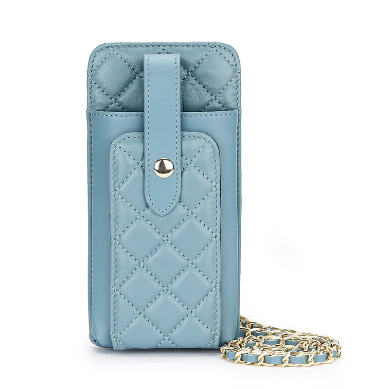 Wholesale Women Fashion Rhombic Leather Rectangular Chain Mini Crossbody Bag