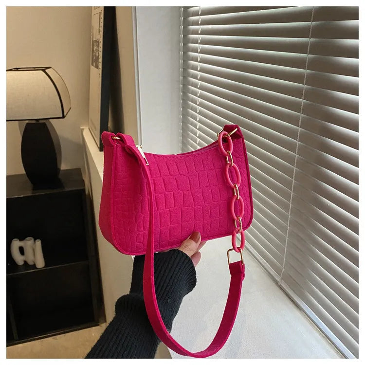 Fashion Casual Rhombic Nylon Square Zipper Shoulder Bag