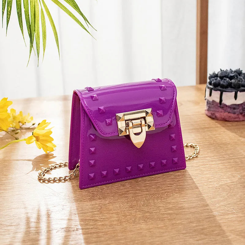 Wholesale Women Fashion Rivet Chain Messenger Mini Bag