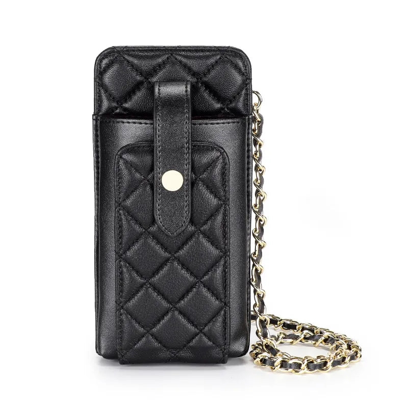 Wholesale Women Fashion Rhombic Leather Rectangular Chain Mini Crossbody Bag