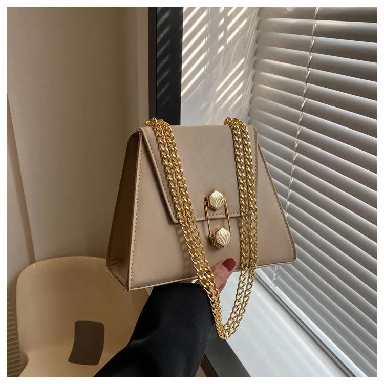 Women Fashion Casual Solid Color Flap Chain Mini Shoulder Bag